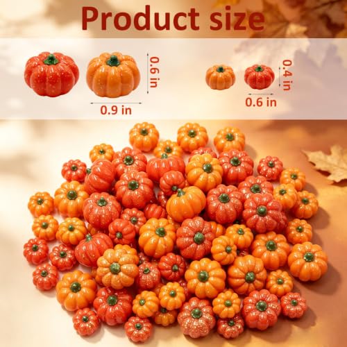 Mini Resin Pumpkins for DIY Crafts & Fall Decor - 80 Pieces, Variation of Pumpkin