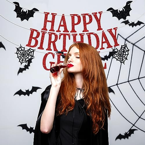 Halloween Birthday Banner Horror Ghost Themed Party Decorations for Men Women