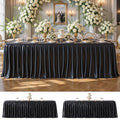 Black Satin 6ft Tablecloth Set - 2 Pack for Rectangle Tables, 72" x 30"