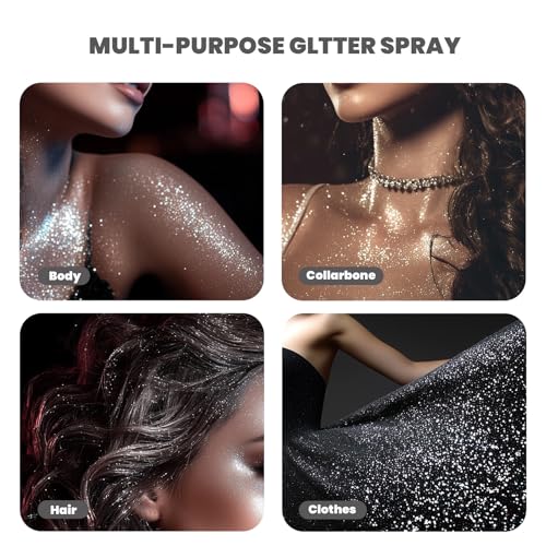 Body Glitter Spray Silver Holographic Hair & Body Glitter - Silver 01#