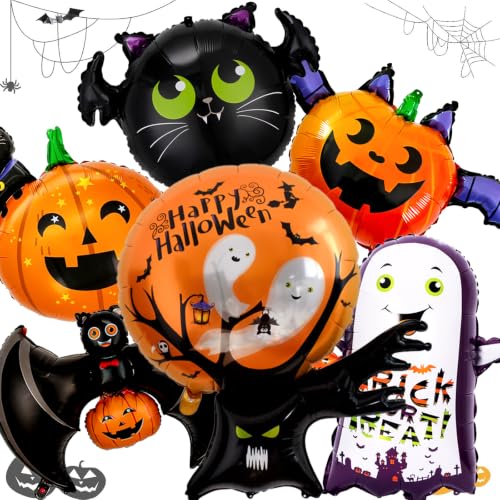 Halloween Balloons Set with Ghost Bat Pumpkin and Spider Decorations