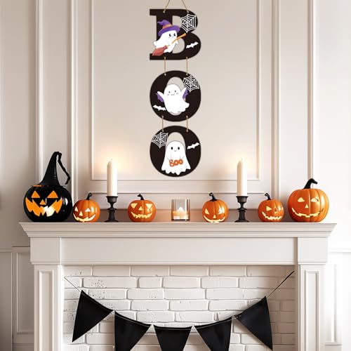 Halloween Door Decorations Ghost Boo Sign Wall Hanging Festive Decor