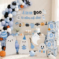 Halloween Baby Shower Decorations Set with Balloon Garland & Ghost Standees