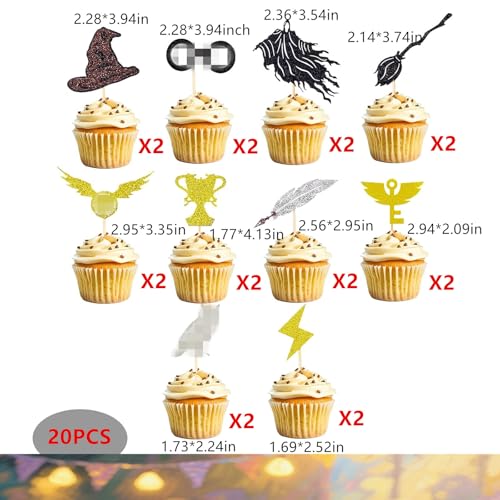 Magical Wizard Cupcake Toppers Set of 20 Halloween Birthday Decorations
