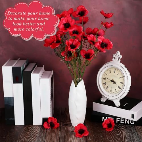 300 Pieces Red Fake Poppies Flowers Artificial Decor for Halloween & Memorial