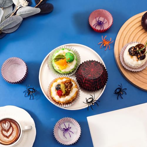 Spider Theme Cupcake Liners - 300 Pack Food-Grade Baking Cups, Fashion Style