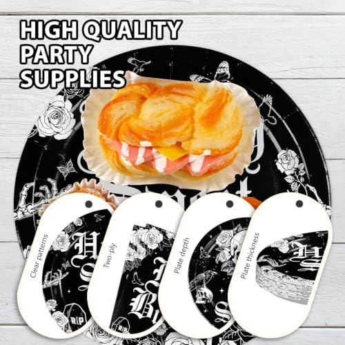 Black White Gothic 16th Birthday Party Supplies Set - Serves 24 - Variation of THIS listing