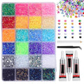 32,000 Pcs Resin Rhinestones Kit for Nail Art & Crafting - Multicolor Flatback Gems with Glue & Tools
