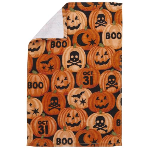 Carved Pumpkin Patch & Cat Peepers Halloween Kitchen Towel Set - 4 Pack