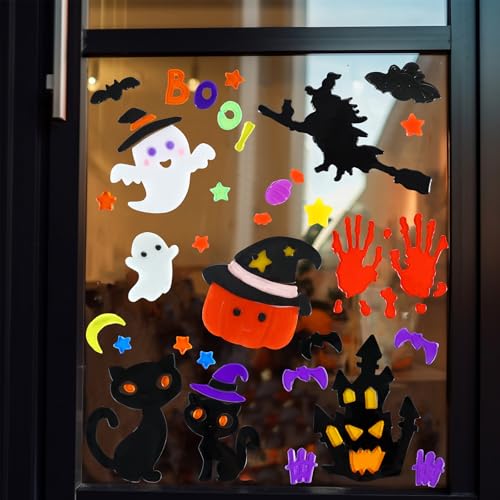Sinload Ghost Halloween Window Gel Clings - 6 Sheets, Spooky Ghost Design