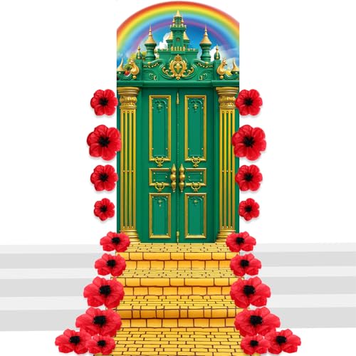 Halloween Green Castle Door Cover & Yellow Brick Floor Runner Set