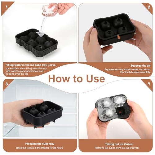 Black Skull-Shaped Silicone Ice Cube Tray for Whiskey & Cocktails - Eco Friendly