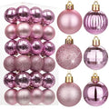 Bubblegun Pink Christmas Ornaments Set - 36 Mini Shatterproof Holiday Tree Balls