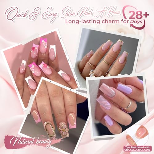 UNA GELLA Medium Square Gel Nail Tips Full Set - A01-Medium Square Variant
