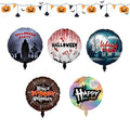 Halloween Foil Balloons Set - Round Spooky Ghost Cemetery Spider 18in for Party Decoration - Variation: Round Balloons