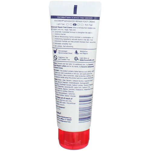 Eucerin Intensive Repair Foot Cream - Deep Hydration & Repair | 3 Oz (Pack of 2)
