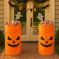Halloween Candy Buckets Set - 2 Large Pumpkin & Ghost Decorations