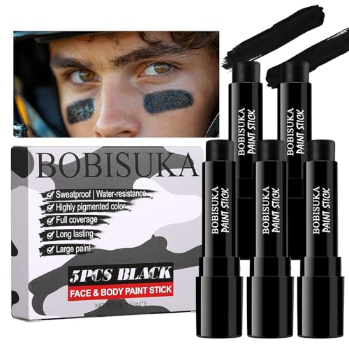 5PCS Eye Black Stick for Sports & Halloween Face Body Paint - Black