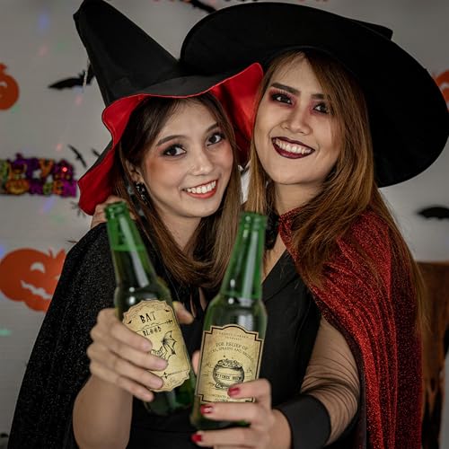 36Pcs Halloween Wine Bottle Stickers Retro Potion Labels Party Decor
