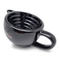 The Goodfellas' smile Scuttle Shave Mug (BLACK) - Ceramic Shaving Bowl That Keeps Lather Rich & Hot, Handmade Quality, Get a Barbershop Shave At Home Daily, Great Gift