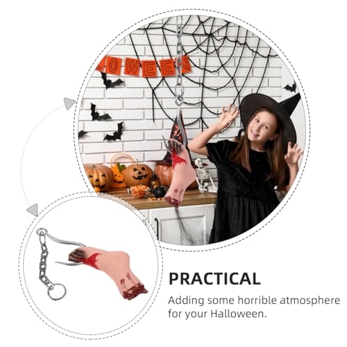 Halloween Hanging Bloody Body Parts Decor - Chained Feet Horror Prop