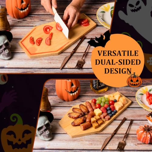 Coffin-Shaped Cutting Board with Juice Groove - Halloween Charcuterie Board, Bamboo