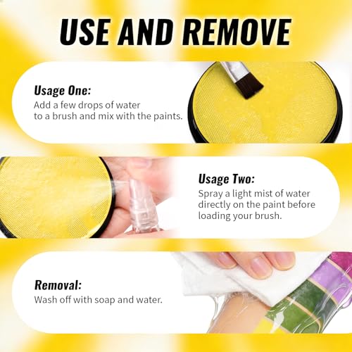 Yellow Water-Based Face & Body Paint - Creative Cosplay Makeup