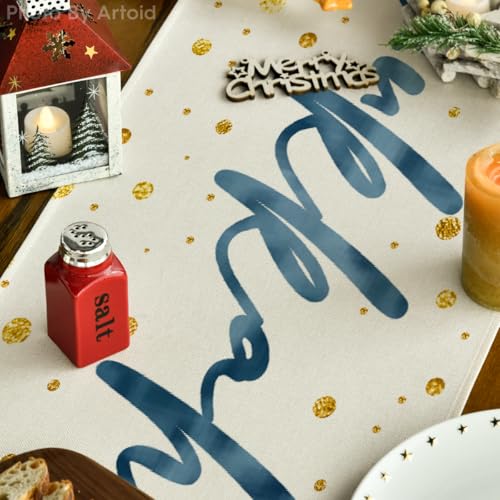 Polka Dot Watercolor Candles Hanukkah Table Runner - 13x72 Inch Home Decor
