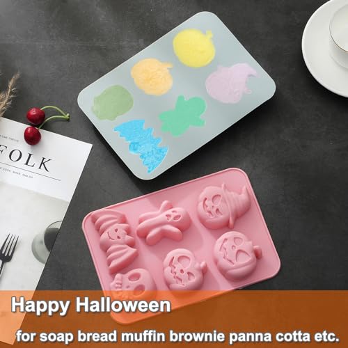 Halloween Silicone Cake Mold Pumpkin Bat Skull Ghost Shapes for Chocolate Candy