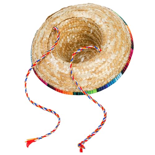 Small Mexican Straw Sombrero Hats 12 Pack - Party & Celebration Accessories