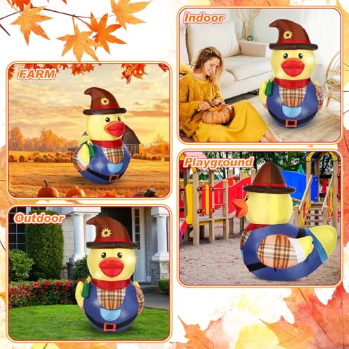 5ft Fall Inflatable Outdoor Thanksgiving Decor - Scarecrow Duck Variation