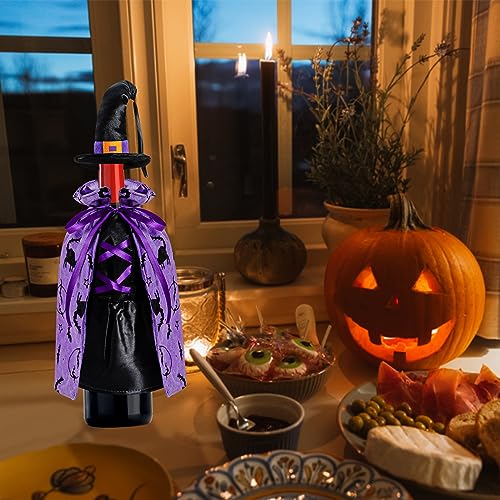 Modern Witch Halloween Wine Bottle Cover 2PCS - Spooky Party Table Decor