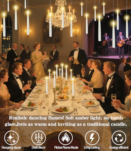 32pcs Floating Candles with Wand Remote Flameless LED Lights for Holiday Parties