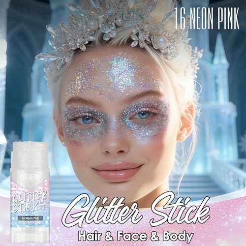 Neon Pink Body Glitter Stick - Hair & Face Rave Accessories