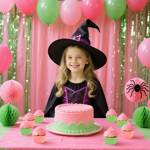 Pink and Green Cupcake Liners Set - Witch Themed Baking Cups for Parties - Style A