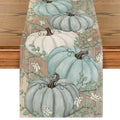 13x90 Inch Fall Table Runner - Wood Blue Polyester Decor for Home & Party