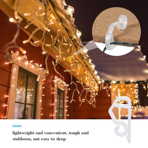 300 Pieces Christmas Light Clips Outdoor Gutter Hooks - White, Reusable & Waterproof