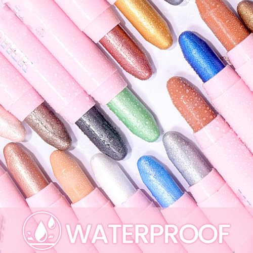Pearl Black Shimmer Cream Eyeshadow Stick - Double Ended Waterproof Makeup - 03
