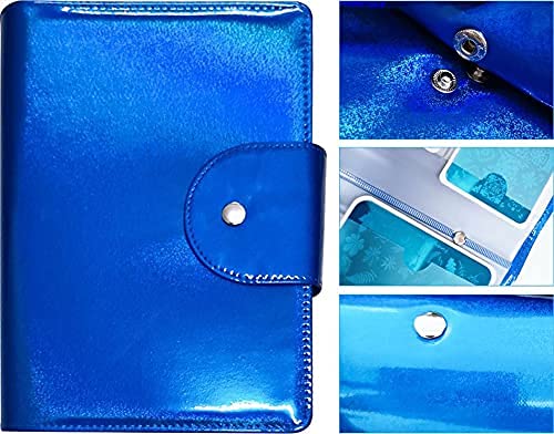 FingerAngel 50 Slots Image Stamper Plate Collection Nail Art Stamp Plate Stamping Plates Cases Stamp Nail Template Organzier for 6.0x12.0cm and 9.5X14.5CM Nail Art Plates(Dark Blue)