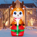 6FT Christmas Inflatable Deer with Built-in LEDs Outdoor Yard Decor