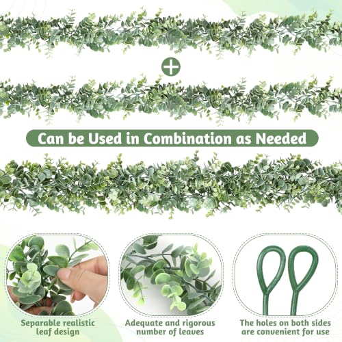 2-Pack Faux Eucalyptus Garland - 11.8FT Artificial Vines for Home & Wedding Decor (Green, 2 Pcs)