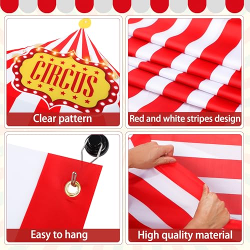 Lighted Carnival Entrance Decoration Set - Circus Party Supplies, Banners, Carpet & LED Lights