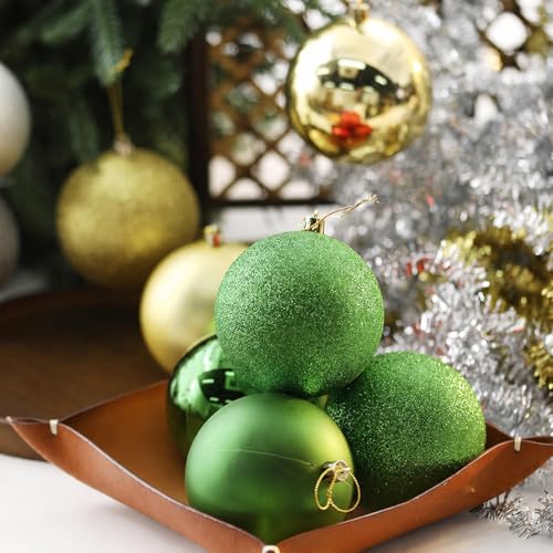 Green Shatterproof Christmas Ornaments Set - 24pcs 4cm Holiday Decor