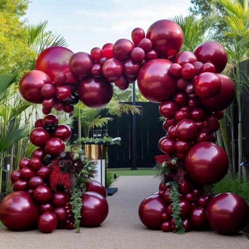 Burgundy Double Stuffed Balloon Garland Kit - Wedding & Party Decorations