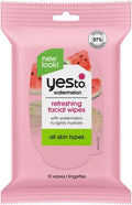 Yes To Watermelon Facial Wipes - Hydrating & Refreshing Formula, Natural & Vegan, 10 Count