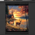 Deer Sunset Forest Dishwasher Magnet Cover - Front Decoration for Most Dishwashers - C Animal Forest Sunset Deer
