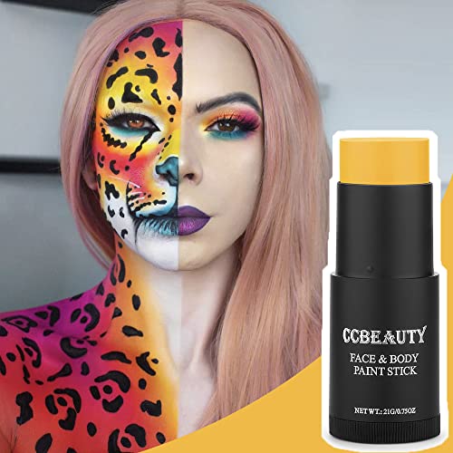 Yellow Face Paint Stick - Full Coverage SFX Makeup Foundation for Halloween & Costumes - Non-Toxic Body Paint