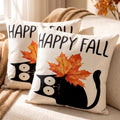 Cat Fall Pillow Covers 20x20 Pack of 2 - Autumn Colors Watercolor Design
