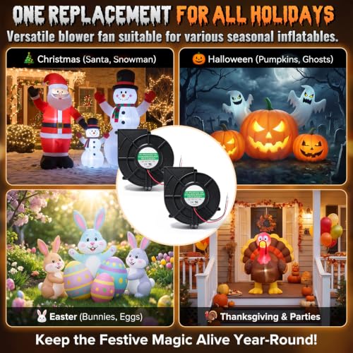 2pcs 12V 1.5A Inflatable Fan Replacement for Christmas Halloween Decorations - Variation of 2/1.5A