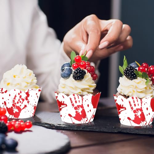 Halloween Cupcake Wrappers with Picks Party Decorations 24pcs